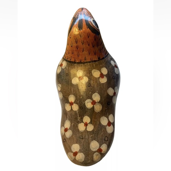 Vintage Mexican Tonala Clay Pottery Bird Signed Simeon Galvan Hand Painted 🐧 - Picture 4 of 9